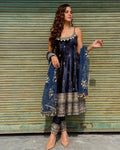 Eloriya Alveera Premium Quality Blue Shades Anarkali Suit Set - L [40] | Eloriya India