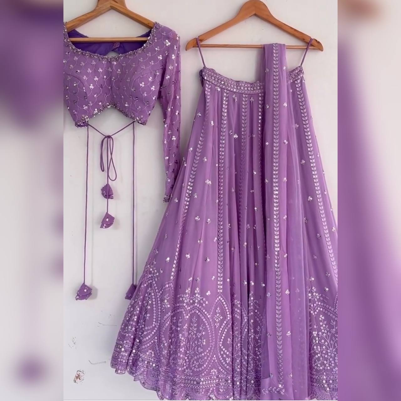 Eloriya Light Purple Colour Embroidered Lehenga Choli - Free Size XS to M | Eloriya India