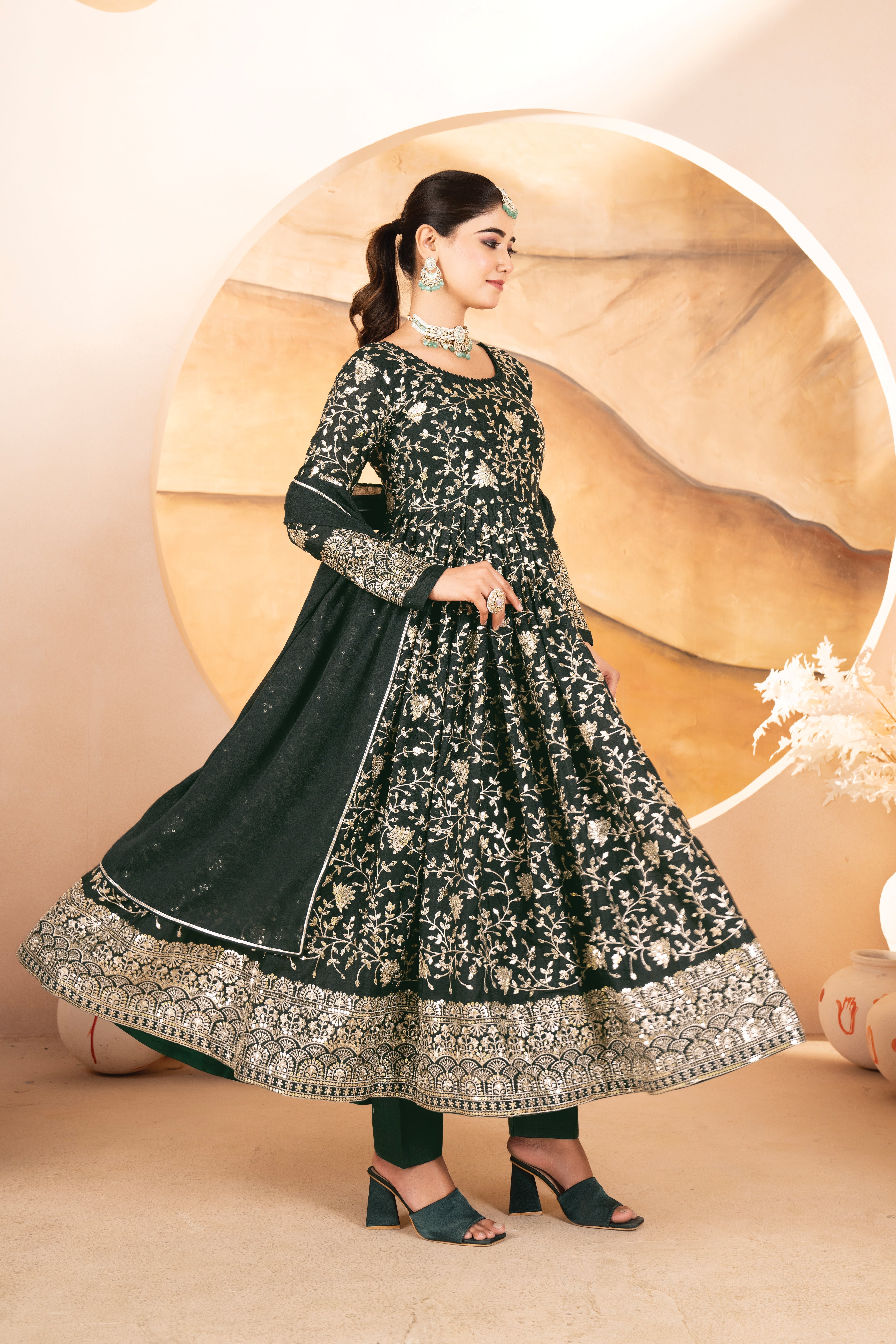 Eloriya Ellie's Party Wear Anarkali Suit Set - M [38] | Eloriya India