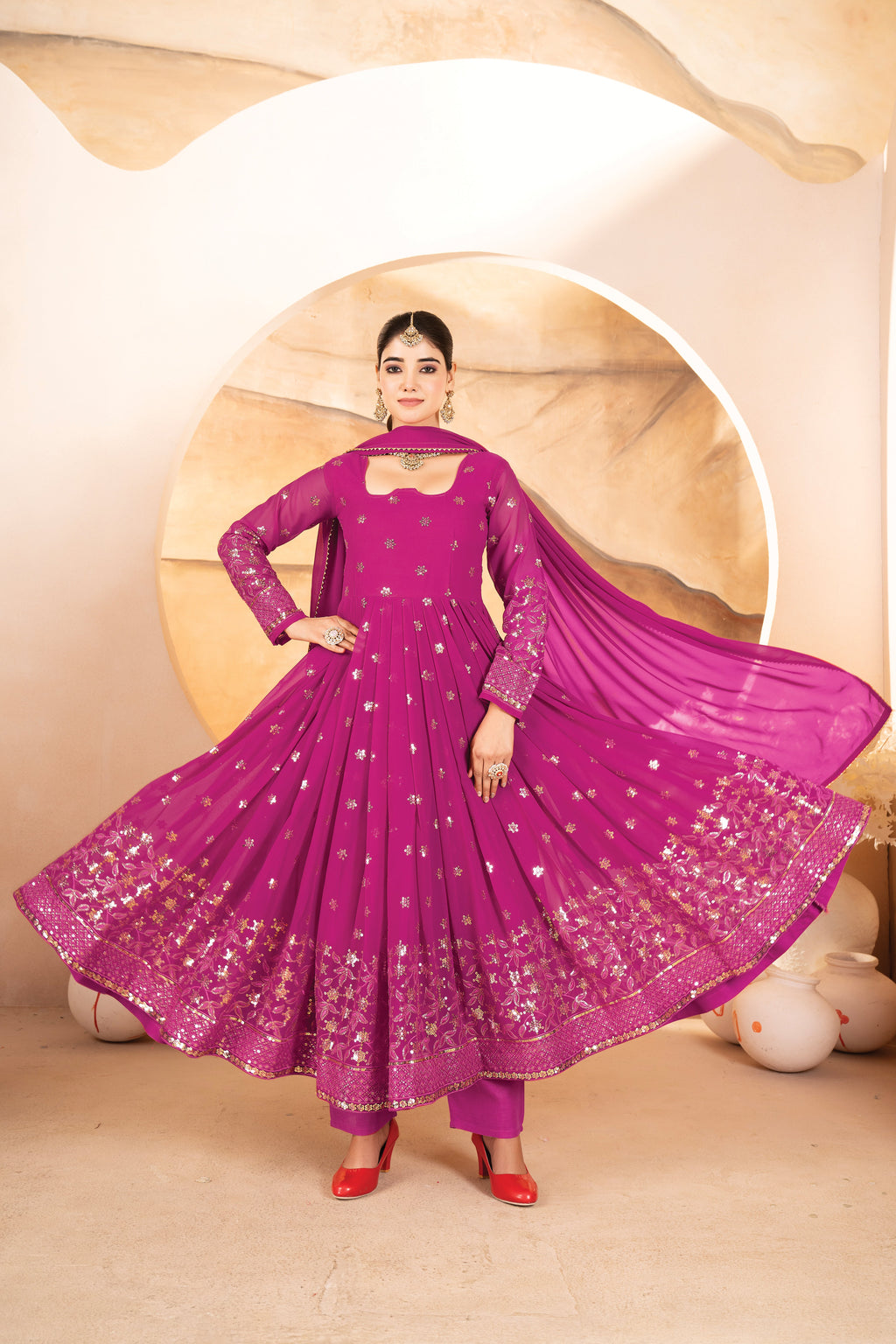 Eloriya Josie's Trendy Anarkali Suit Set - XL [42] | Eloriya India