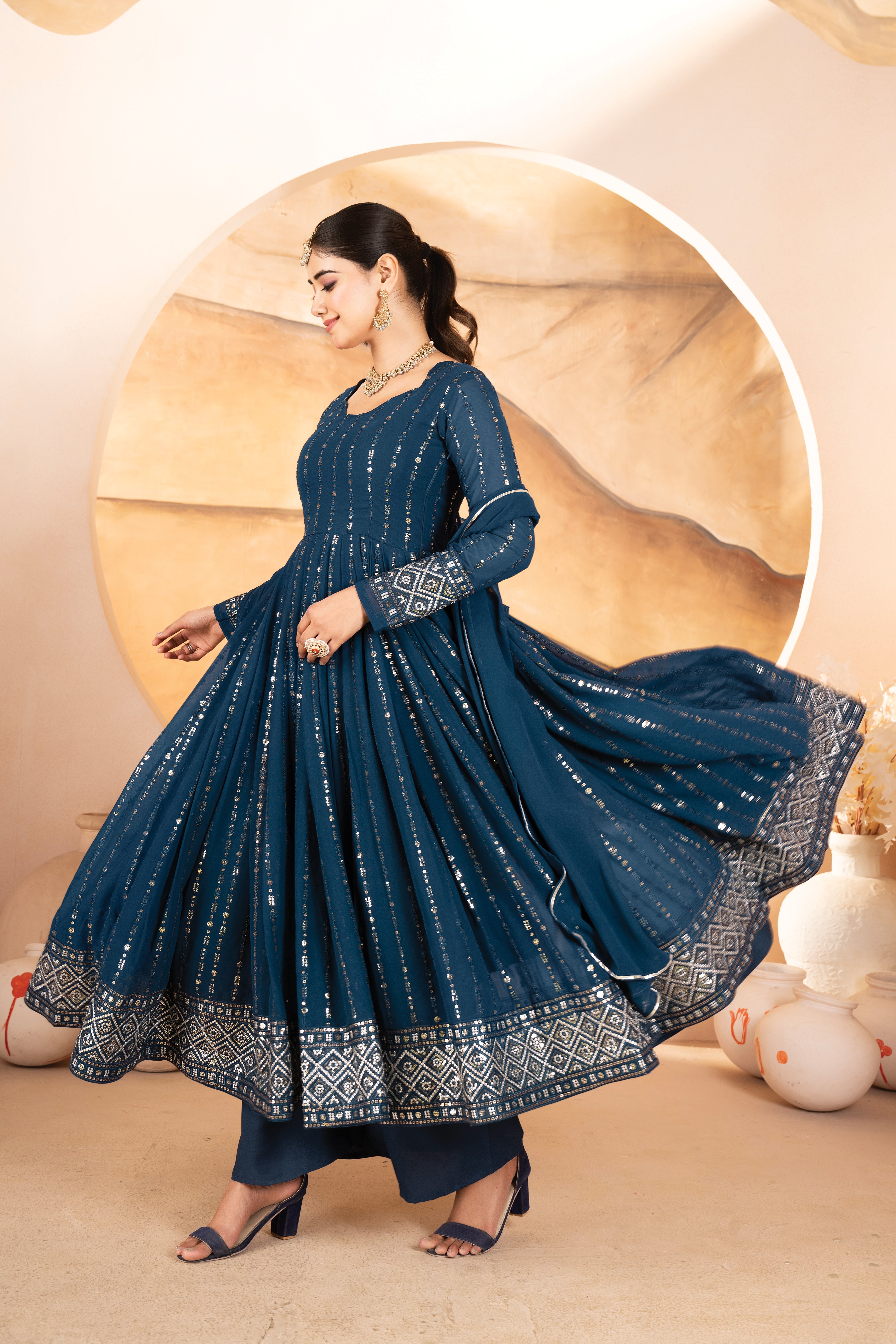 Eloriya Ashley's Anarkali Suit Set - XL [42] | Eloriya India