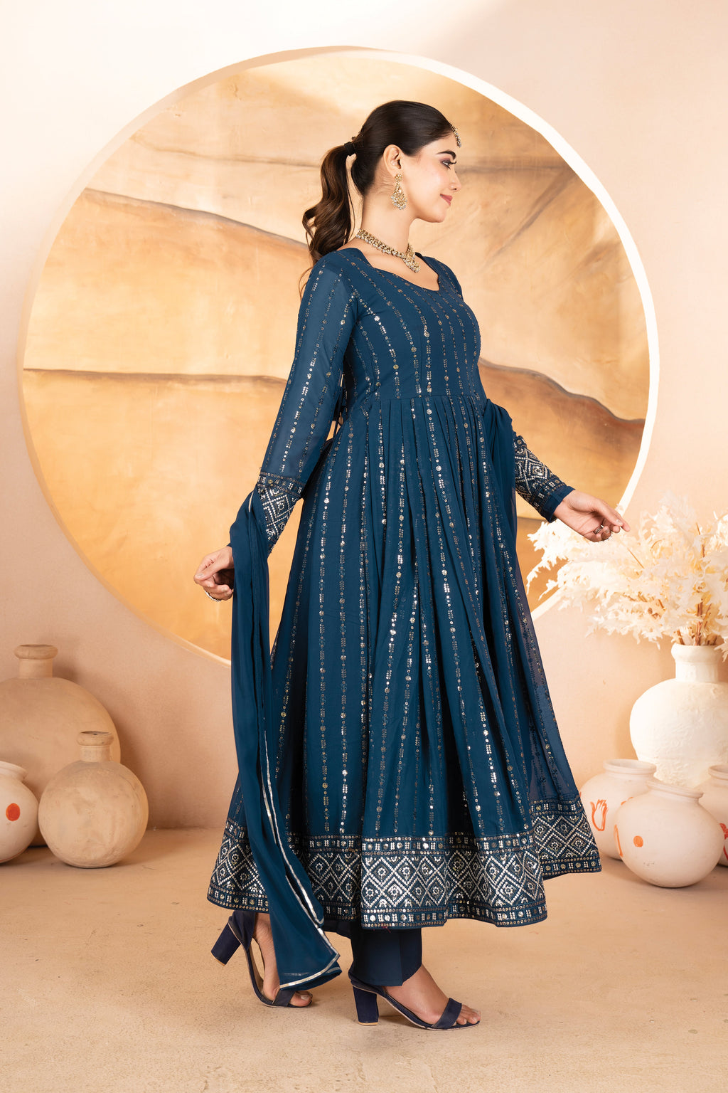 Eloriya Ashley's Anarkali Suit Set - 2XL [44] | Eloriya India