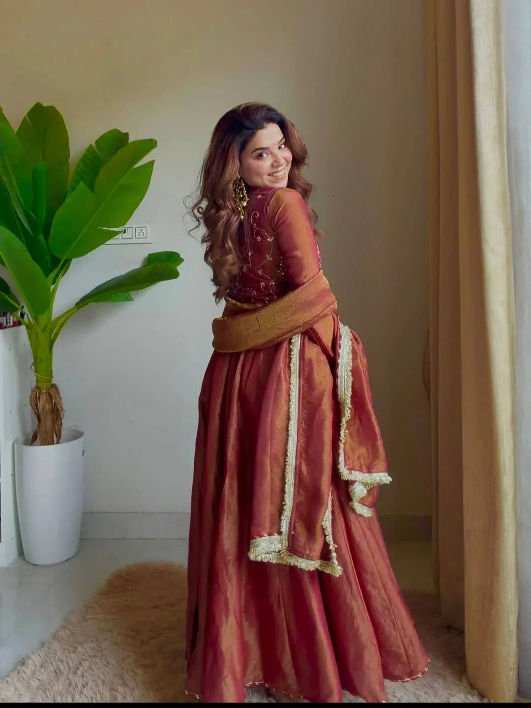 Eloriya Mita Heavy Traditional Embroidered Koti Anarkali Suit Set - L [40] | Eloriya India