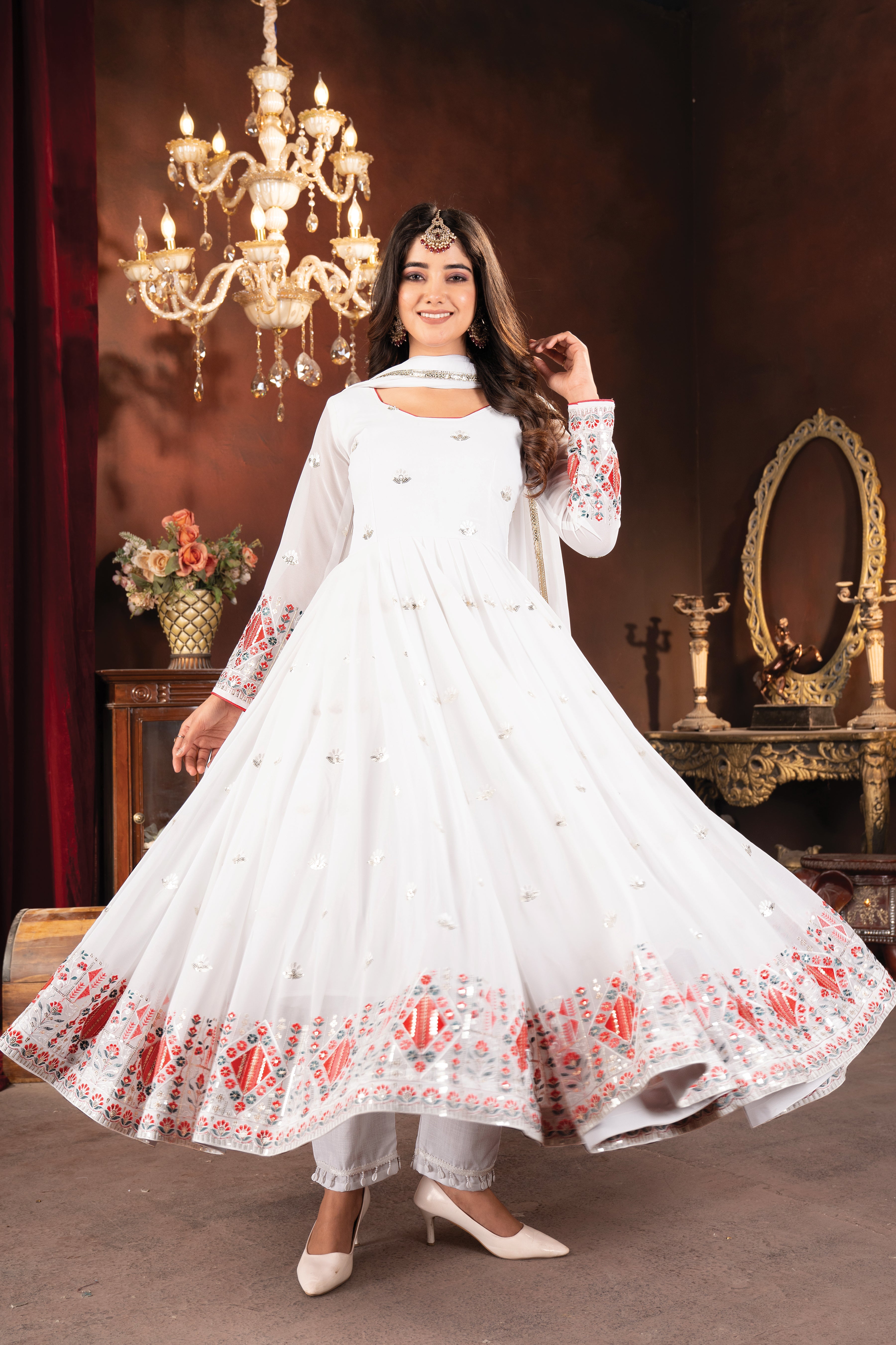 Eloriya Hazel's Anarkali Partywear Suit Set - XS [34] | Eloriya India