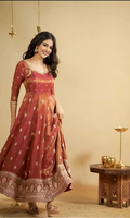 Eloriya Saakshi`S Cosmo Slit Anarkali Premium Suit Set - XS [34] | Eloriya India