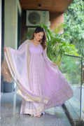 Eloriya Pridha Purple Anarkali Suit Set - M [38] | Eloriya India