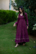 Eloriya Navya Purple Embroidered Suit Set 6039 - M [38] | Eloriya India