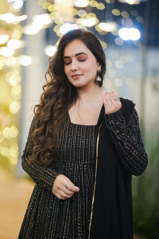 Eloriya Night Star Black Suit Set -120 | Eloriya India