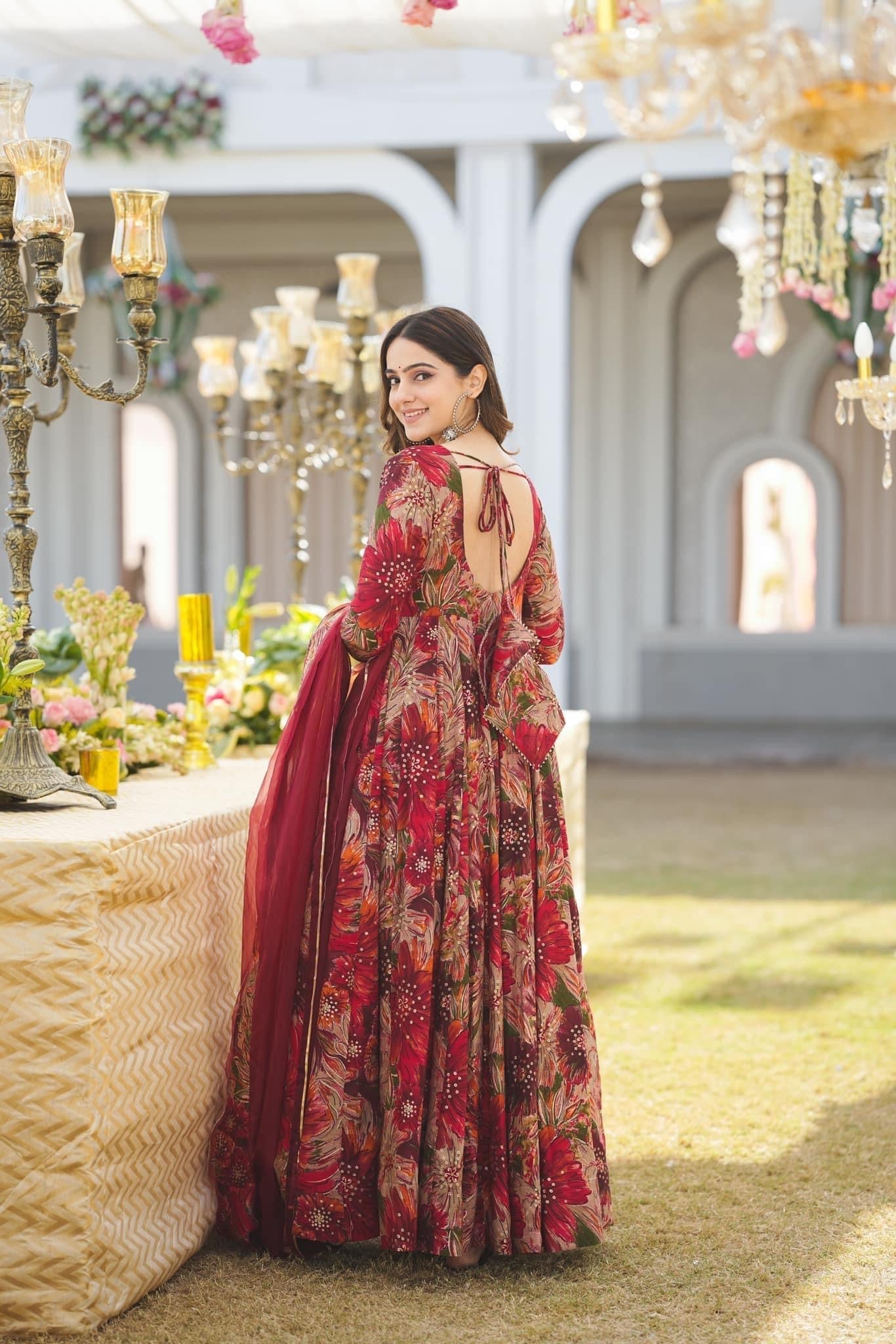 Eloriya Salisha Premium Quality Maxi Anarkali Suit Set - XL [42] | Eloriya India