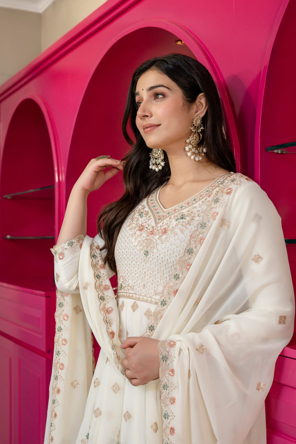 Eloriya Premium Designer Soft Pastel Anarkali Suit Set | Eloriya India