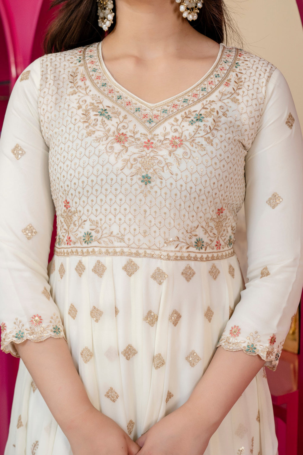 Eloriya Premium Designer Soft Pastel Anarkali Suit Set | Eloriya India