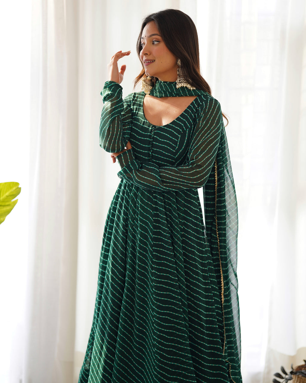 Eloriya Premium Quality Silk Gown Anarkali Suit Set - XXL(44) | Eloriya India