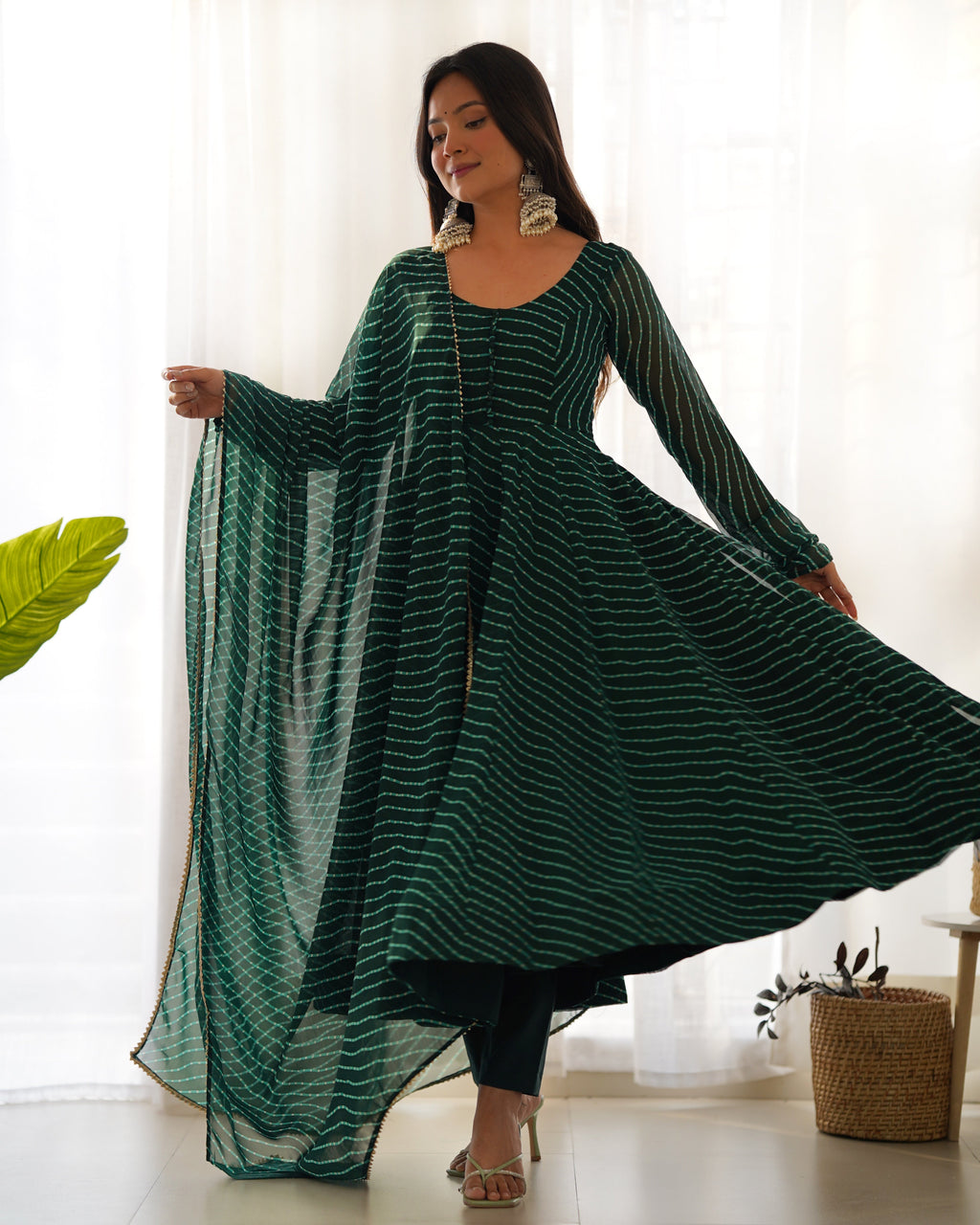 Eloriya Premium Quality Silk Gown Anarkali Suit Set - XS(34) | Eloriya India