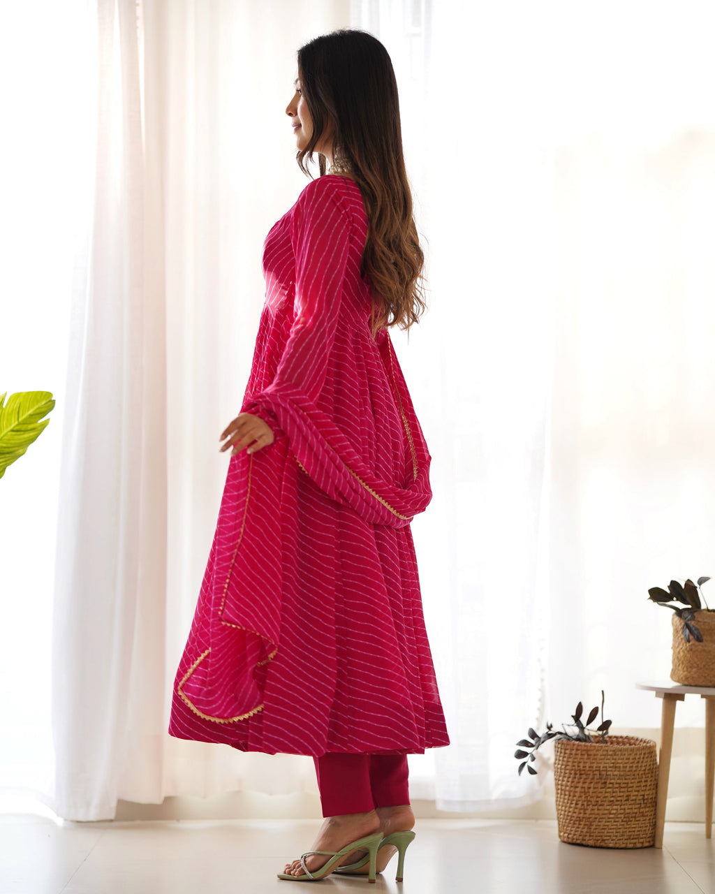Eloriya Premium Quality Silk Gown Anarkali Suit Set - M(38) | Eloriya India