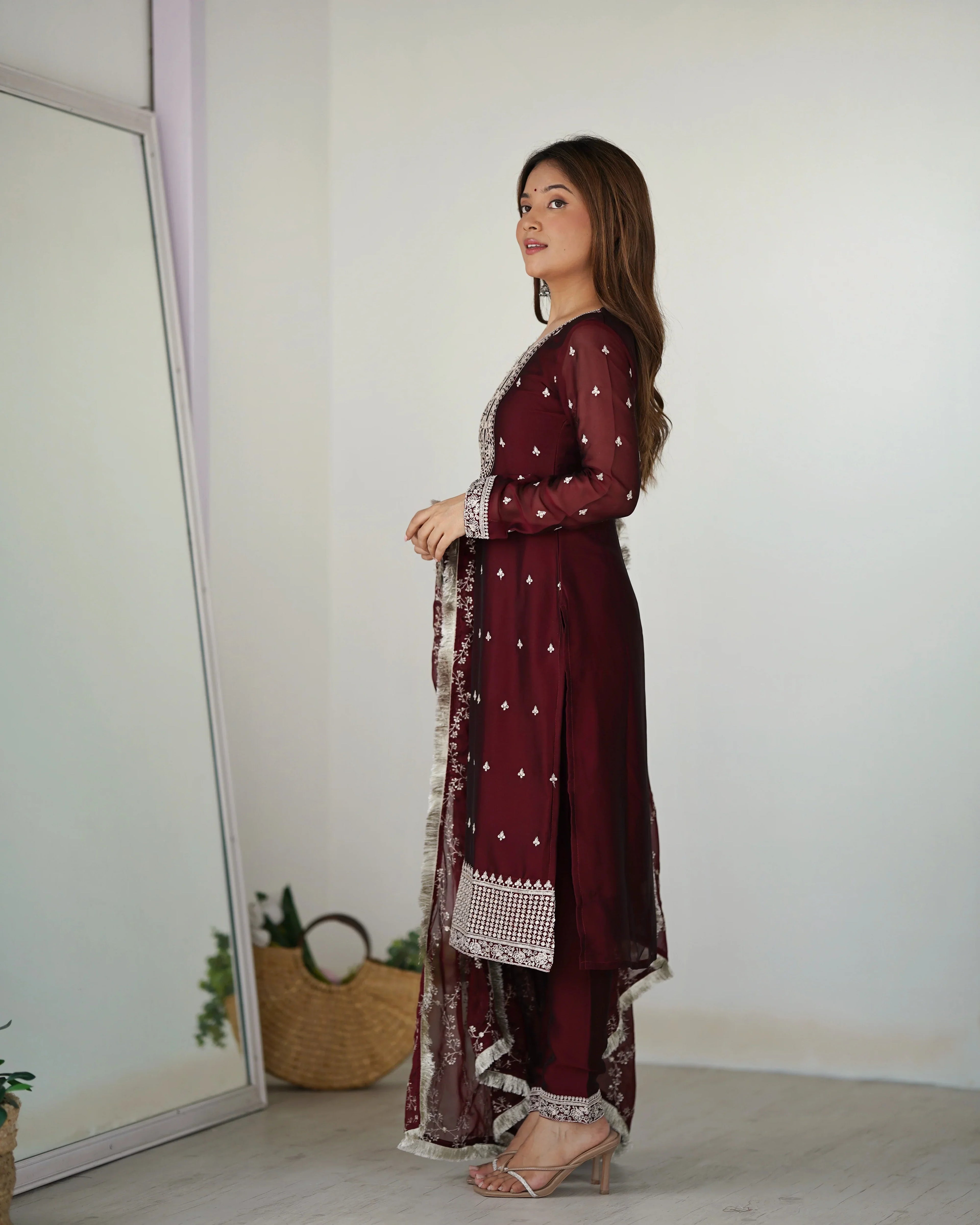 Eloriya Maroon Color Premium Quality Suit Set Dt -273 - MEHROON | Eloriya India
