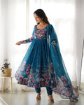 Eloriya Premium Quality Silk Gown Anarkali Suit Set - XS(34) | Eloriya India