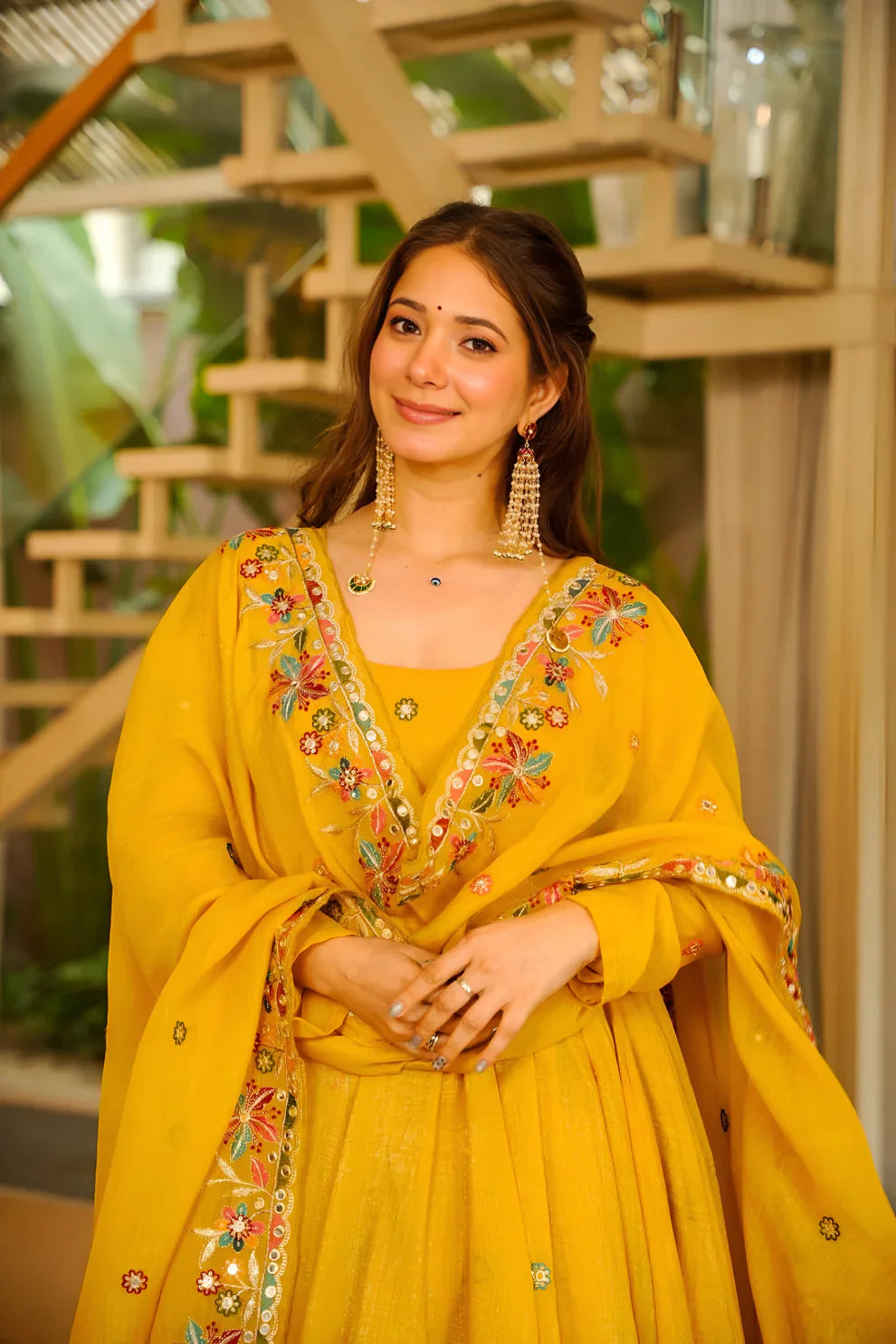 Eloriya Minaxi's Festive Special Yellow Flared Anarkali Suit Set - M [38] | Eloriya India