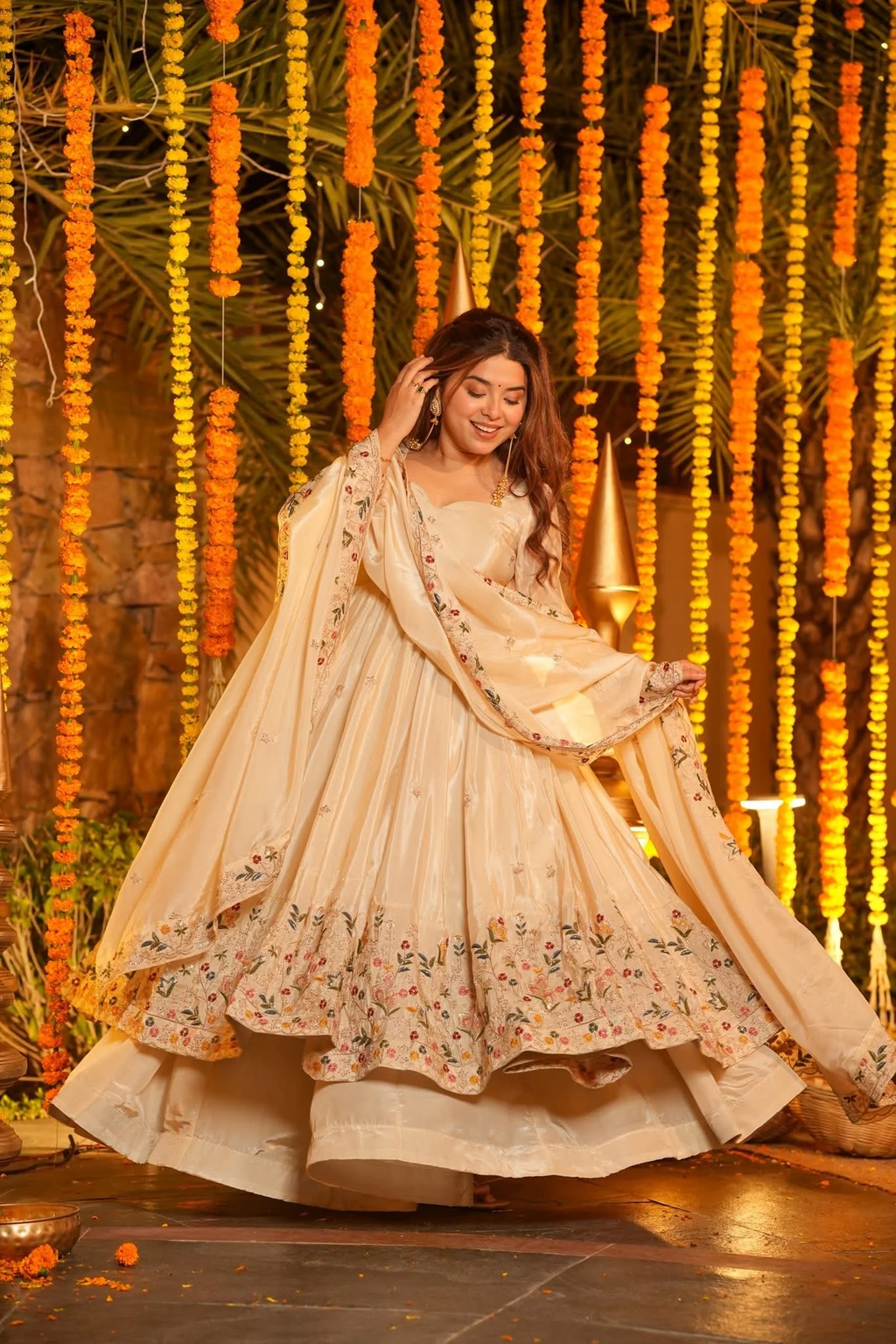 Eloriya Emani Floral Anarkali Anarkali Suit Set - XS [34] | Eloriya India