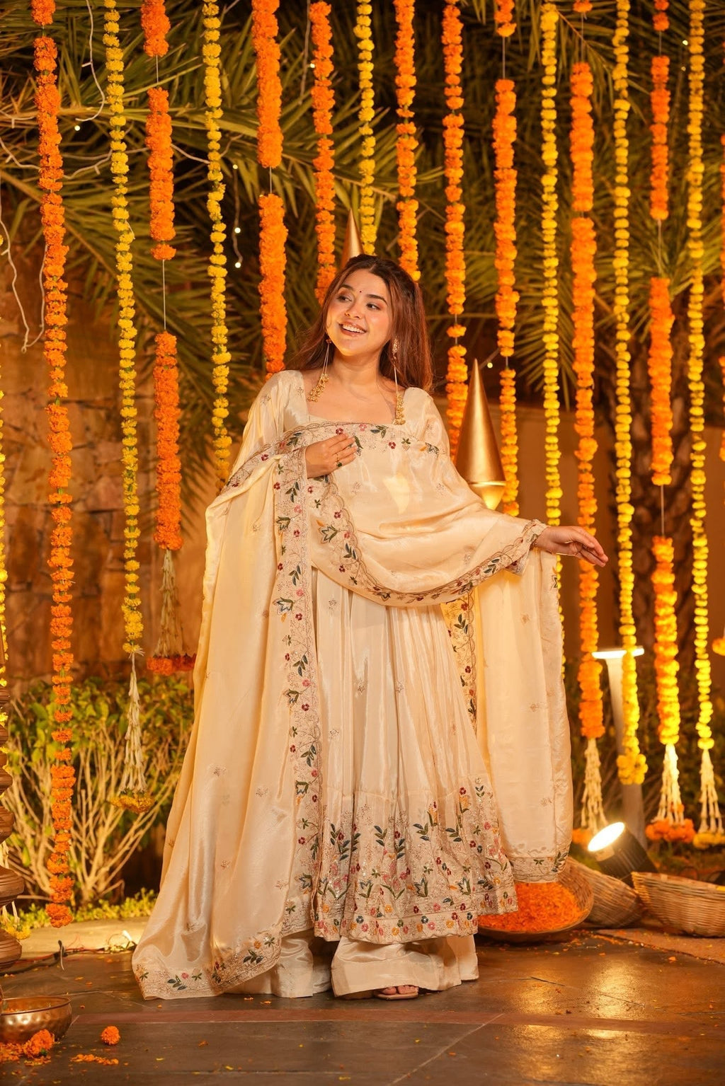 Eloriya Emani Floral Anarkali Anarkali Suit Set - S [36] | Eloriya India