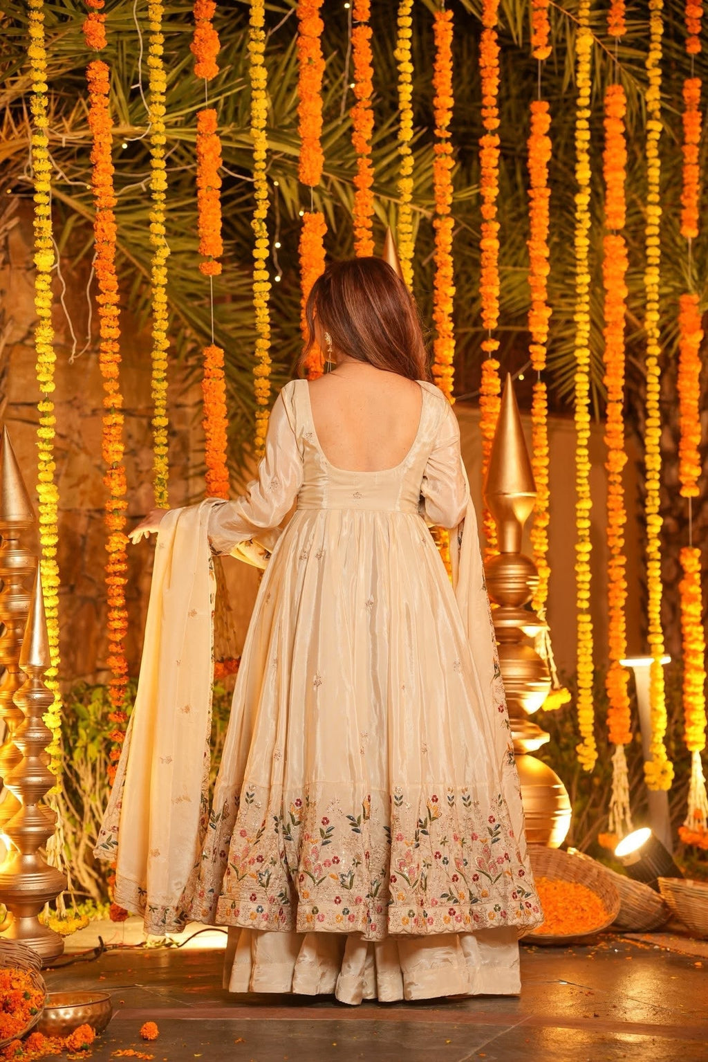 Eloriya Emani Floral Anarkali Anarkali Suit Set - L [40] | Eloriya India