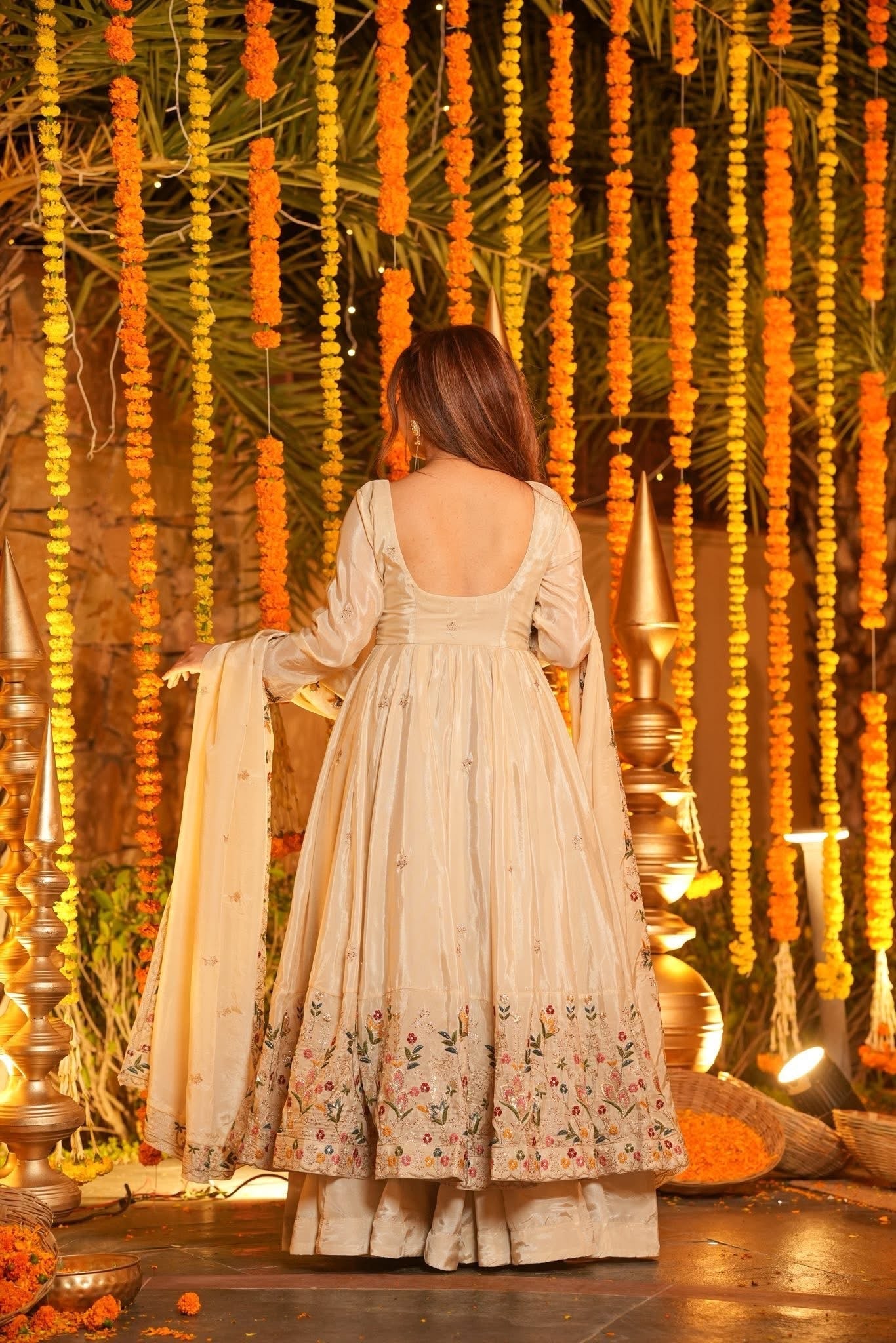 Eloriya Emani Floral Anarkali Anarkali Suit Set - L [40] | Eloriya India