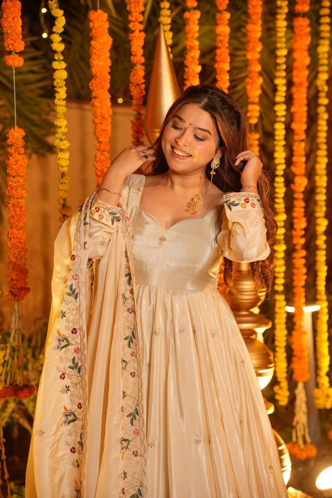 Eloriya Emani Floral Anarkali Anarkali Suit Set - 2XL [44] | Eloriya India