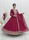 Eloriya Dark Piink Shades Premium Quality Anarkali Suit Set - L [40] | Eloriya India