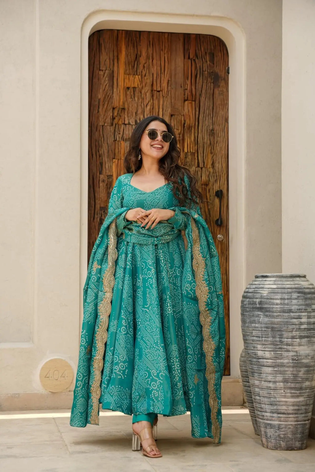 Eloriya Magic Green Coloured Anarkali Suit - 2XL [44] | Eloriya India