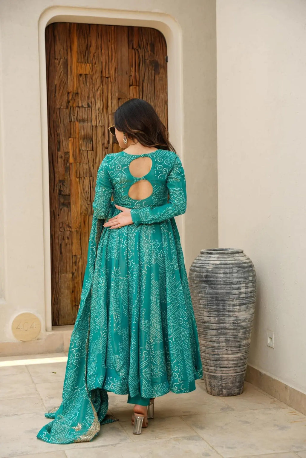 Eloriya Magic Green Coloured Anarkali Suit - M [38] | Eloriya India
