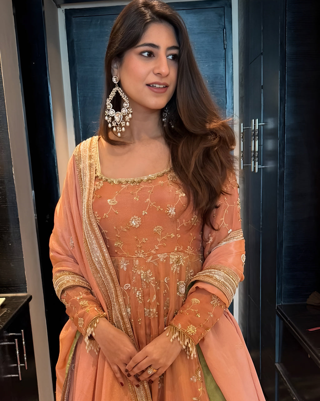 Eloriya Star Georgette Slik Anarkali Suit With Skirt - M [38] | Eloriya India