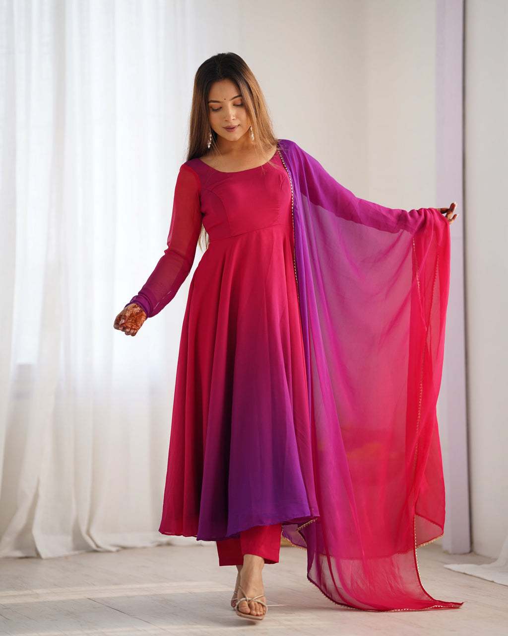 Eloriya Premium And Lightweight Anarkali Suit Set - L [40] | Eloriya India