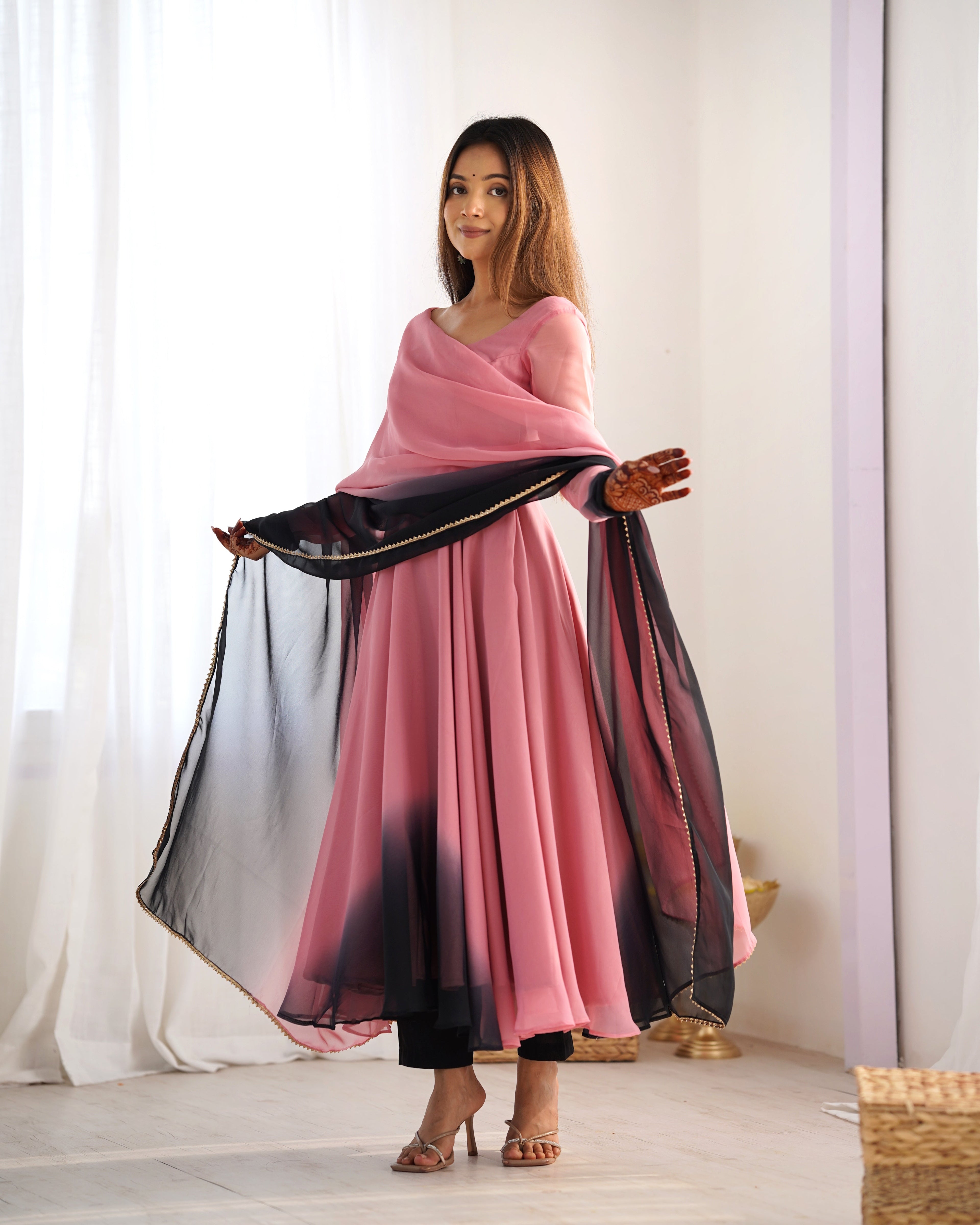 Eloriya Premium Quality Anarkali Suit Set - 2XL [44] | Eloriya India