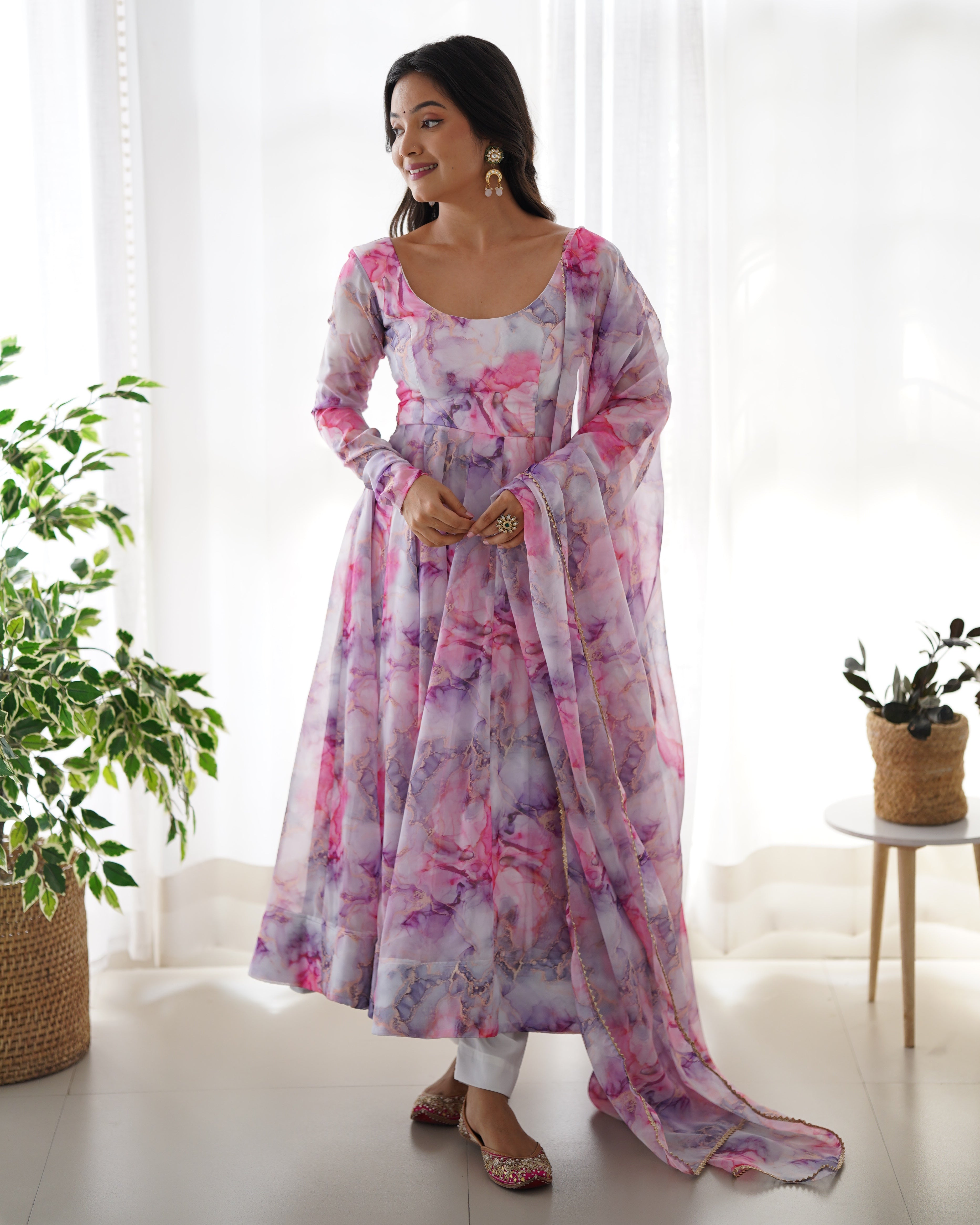 Eloriya Marble Multi Coloured Suit | Eloriya India