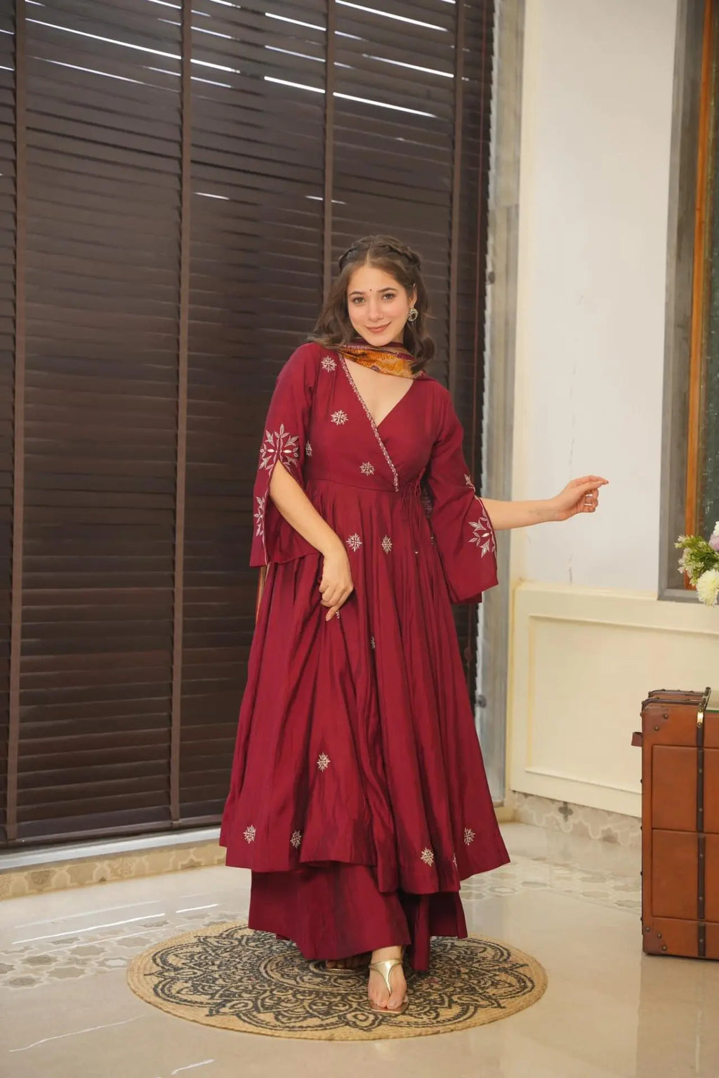 Eloriya Devine Pure Rangoli Silk Anarkali Suit Set - S [36] | Eloriya India