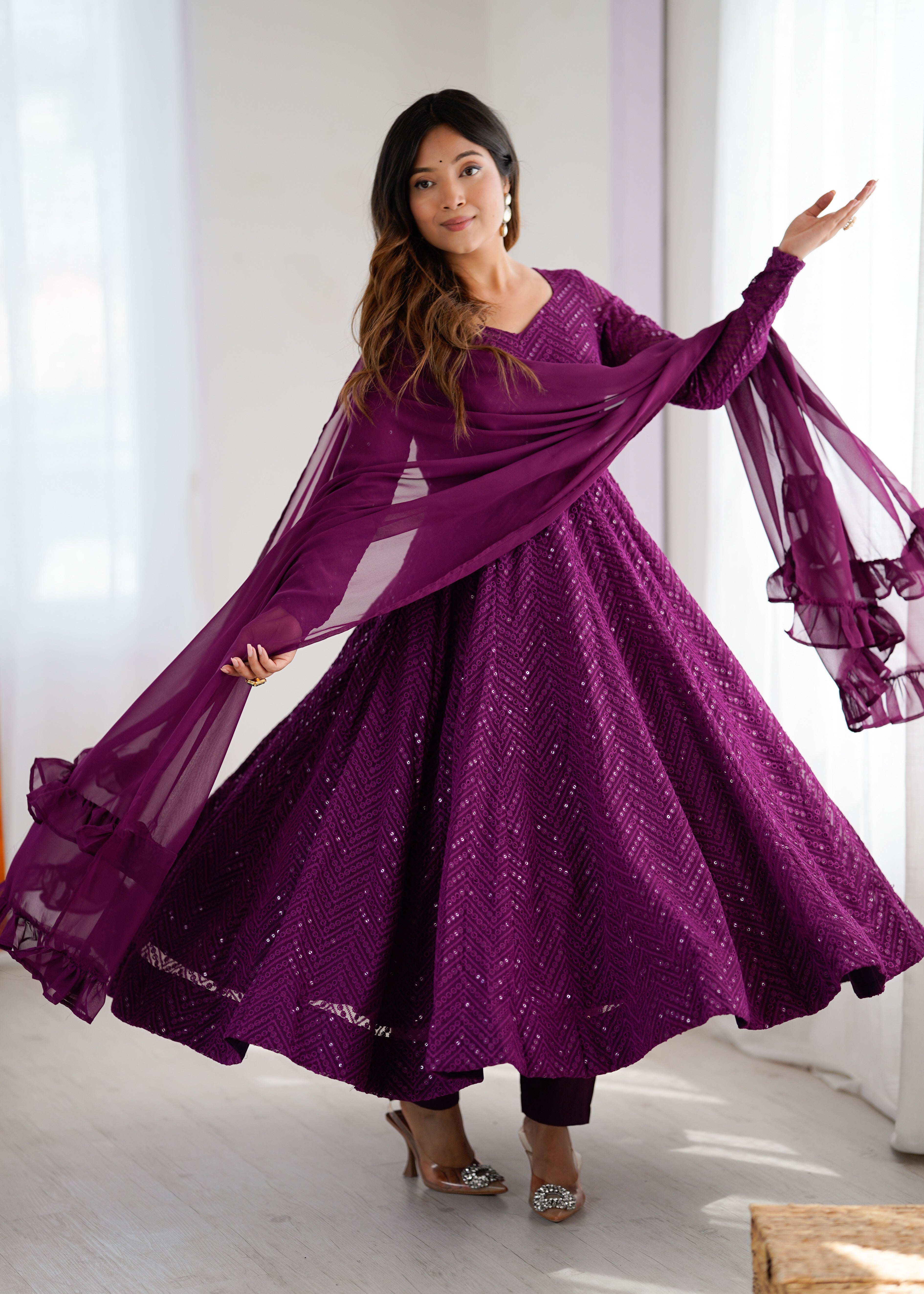 Eloriya Saiyaara Premium Anarkali Suit Set - XS [34] | Eloriya India