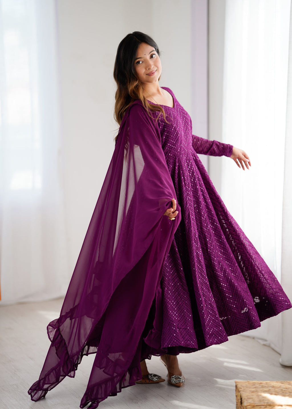 Eloriya Saiyaara Premium Anarkali Suit Set - M [38] | Eloriya India