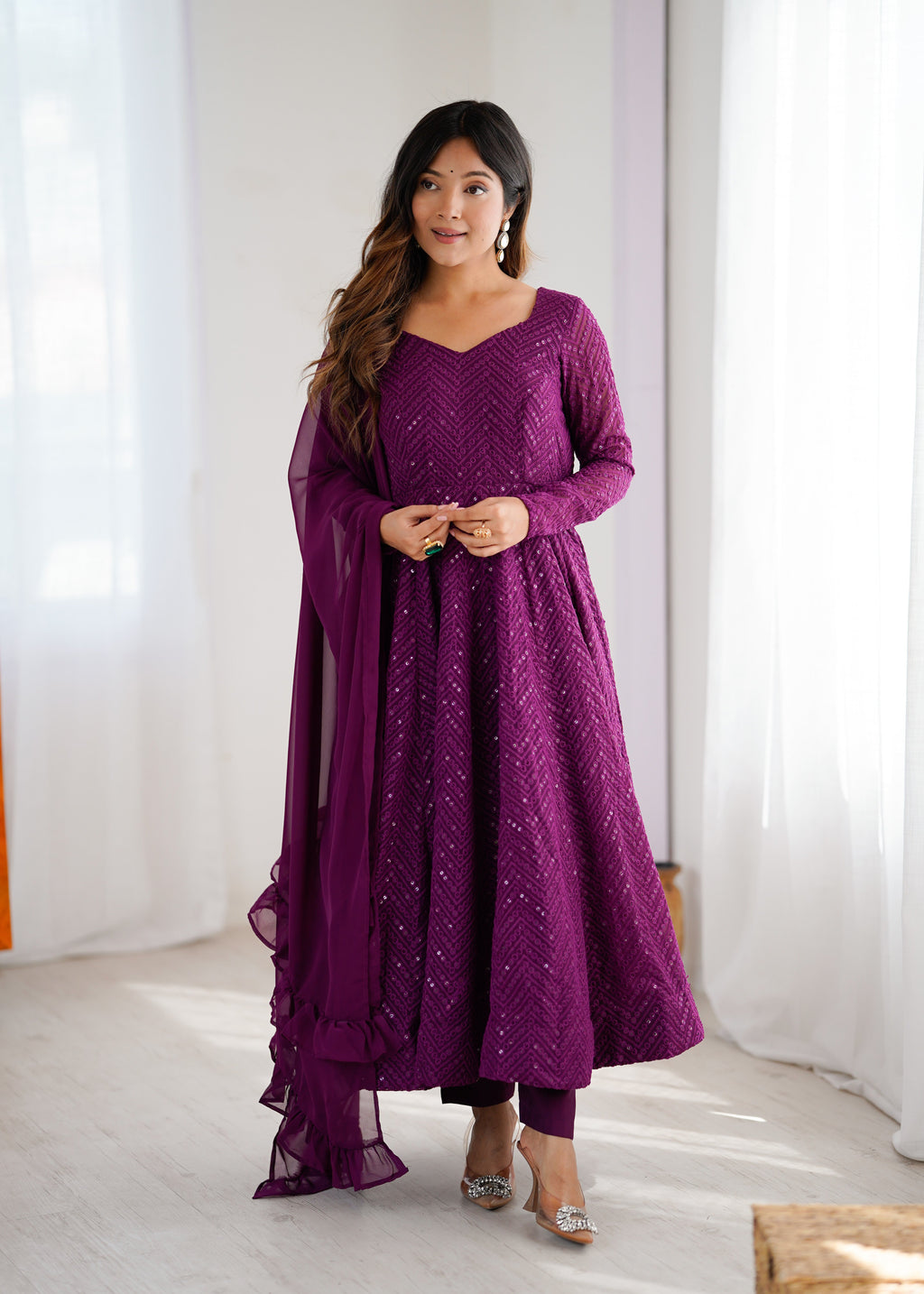 Eloriya Saiyaara Premium Anarkali Suit Set - L [40] | Eloriya India