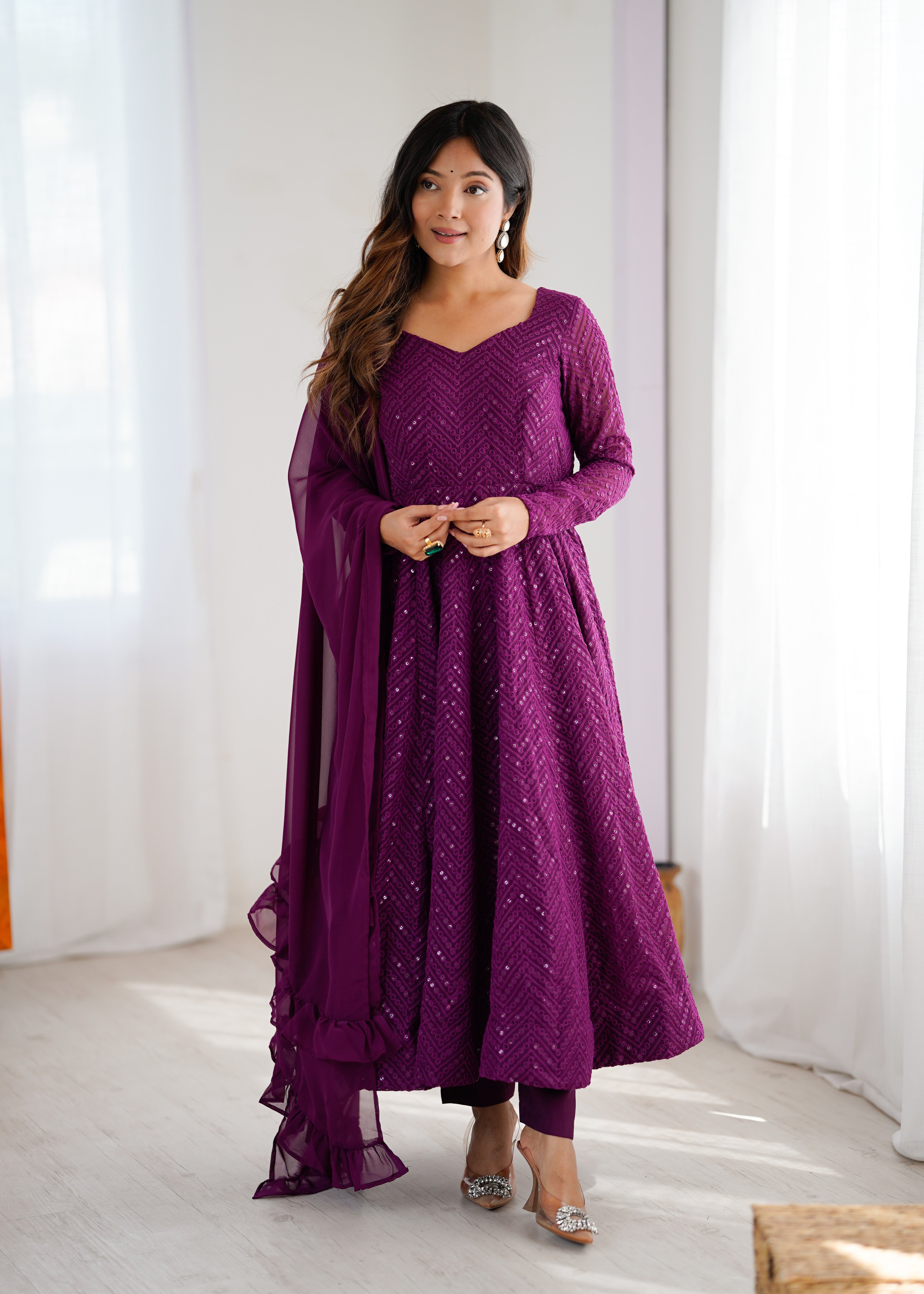 Eloriya Saiyaara Premium Anarkali Suit Set - L [40] | Eloriya India