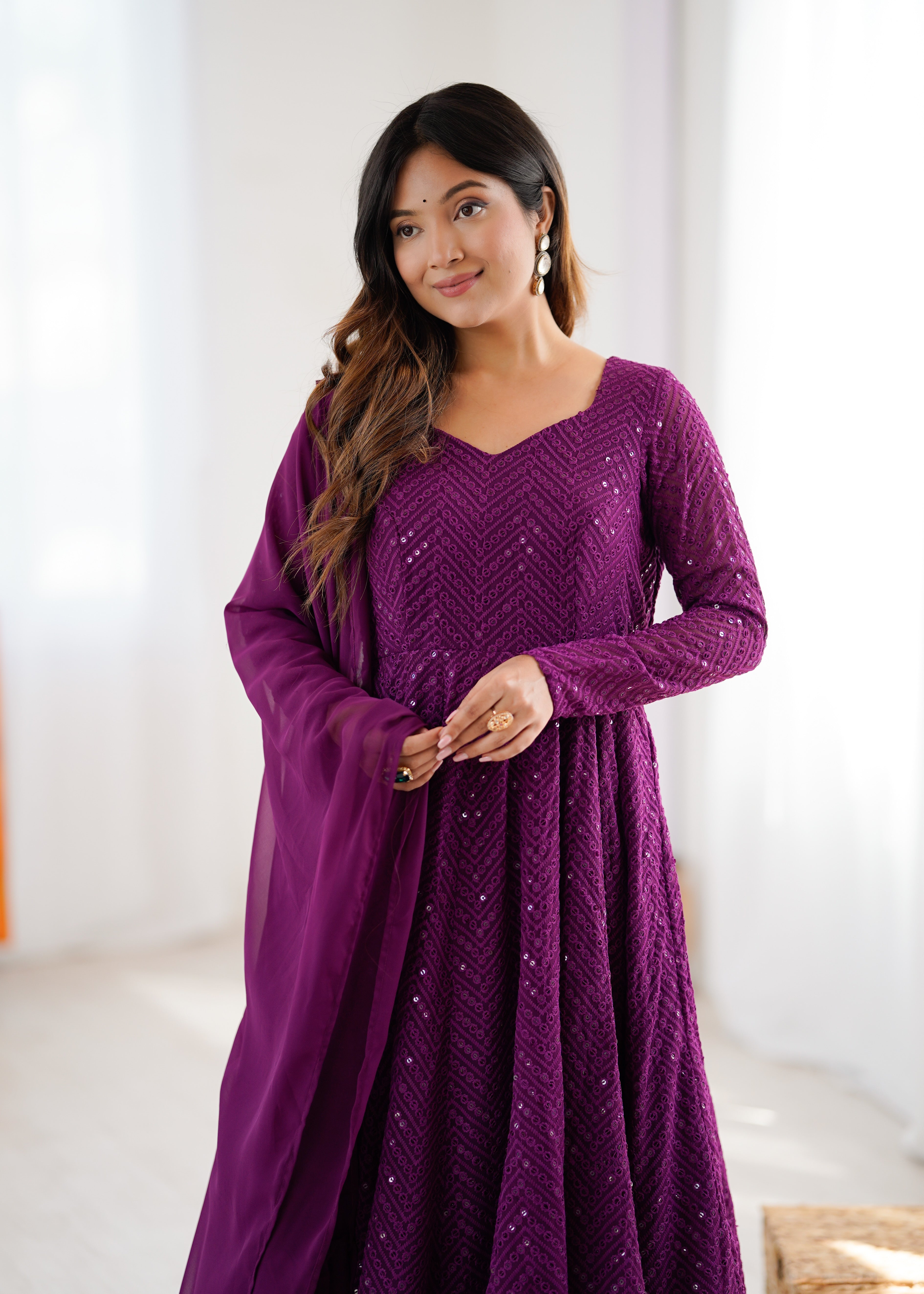 Eloriya Saiyaara Premium Anarkali Suit Set - 2XL [44] | Eloriya India