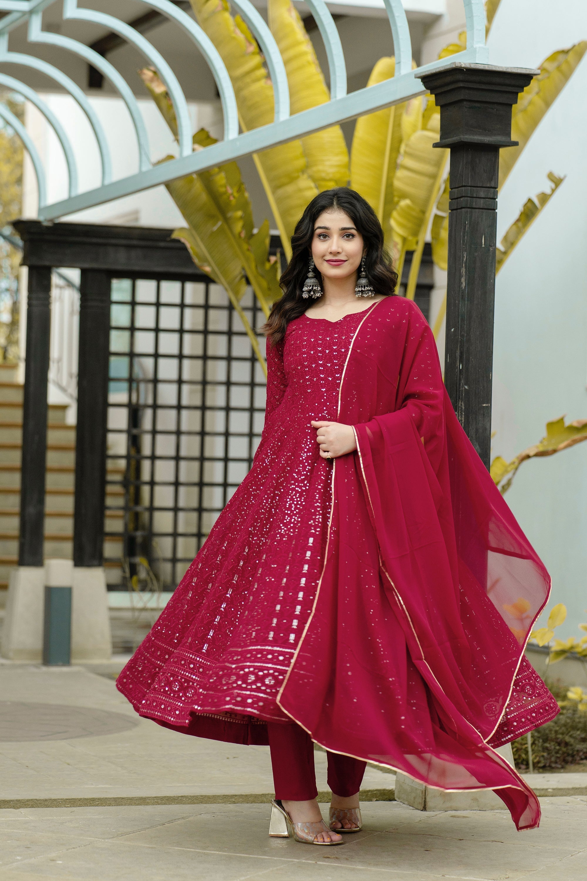 Eloriya Sunheri Fux Georgette Suit Set - 6013 - XS [34] | Eloriya India