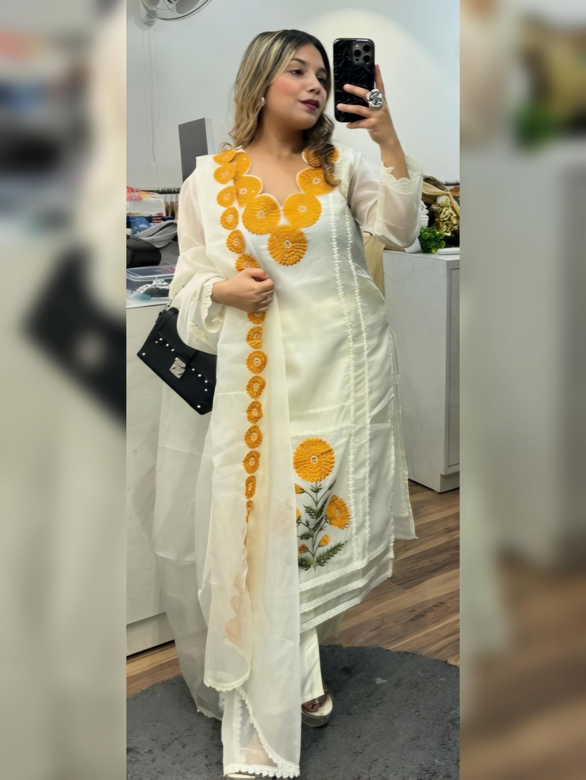 Eloriya Kurti Pant And Dupatta Set - Pink | Eloriya India