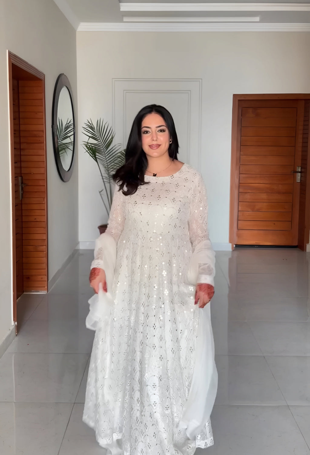 Eloriya Aafia Waite Faux Blooming Anarkali Style Sharara Suit Set - XS [34] | Eloriya India