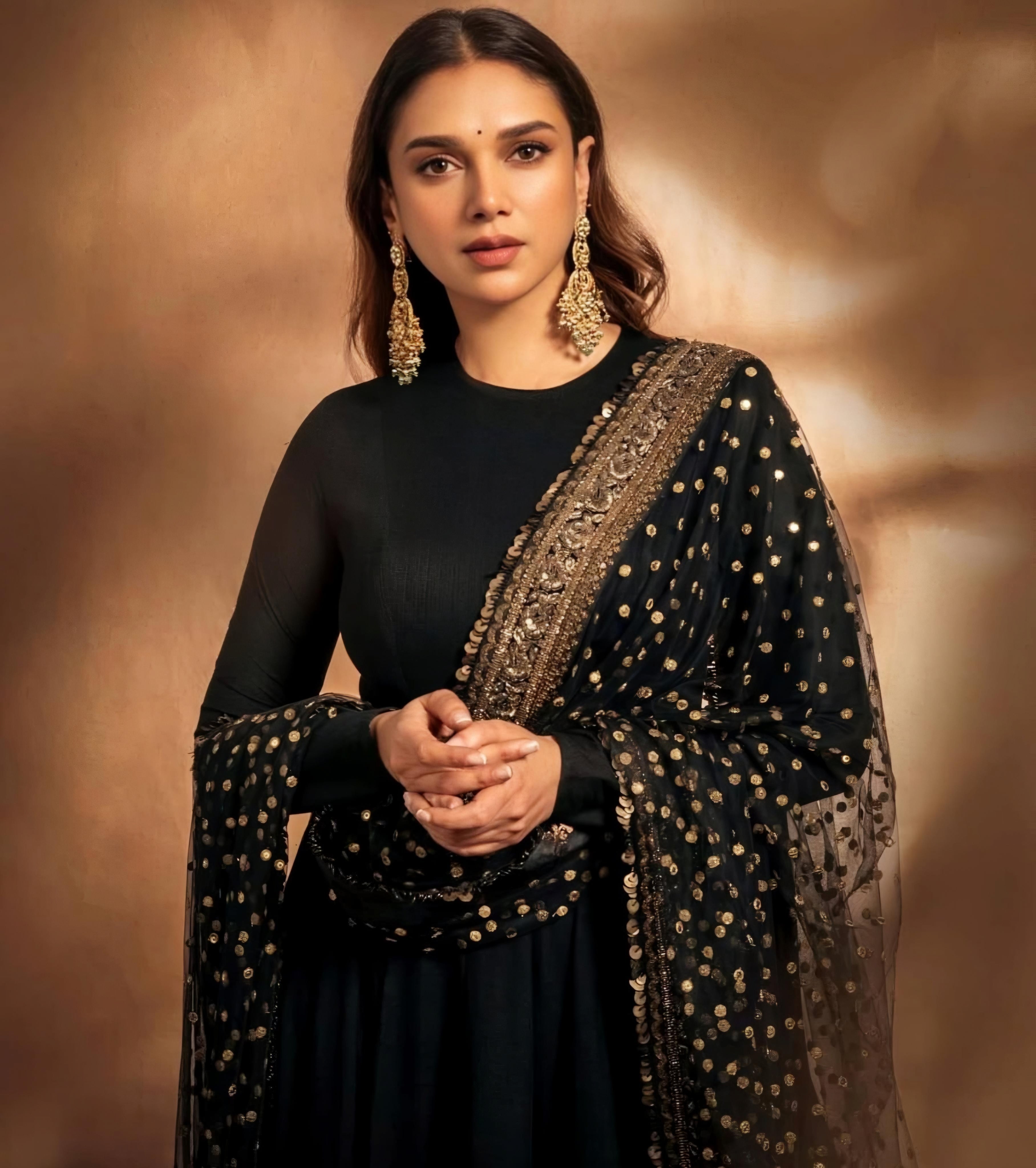 Eloriya Aditi Premium Black Anarkali Suit Set - M [38] | Eloriya India