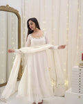 Eloriya Hannah Traditional White Anarkali Suit 🤍 - XS [34] | Eloriya India