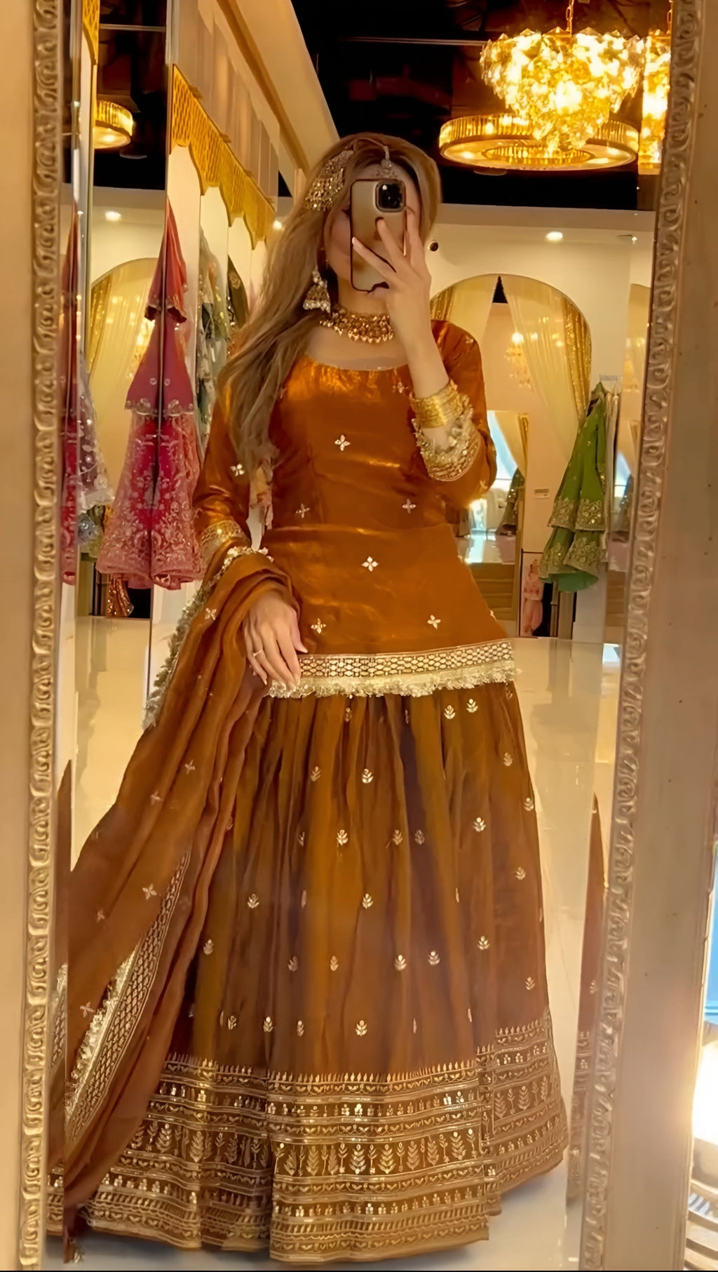 Eloriya Vibrant Festive Lehenga Sharara Suit Set - M [38] | Eloriya India