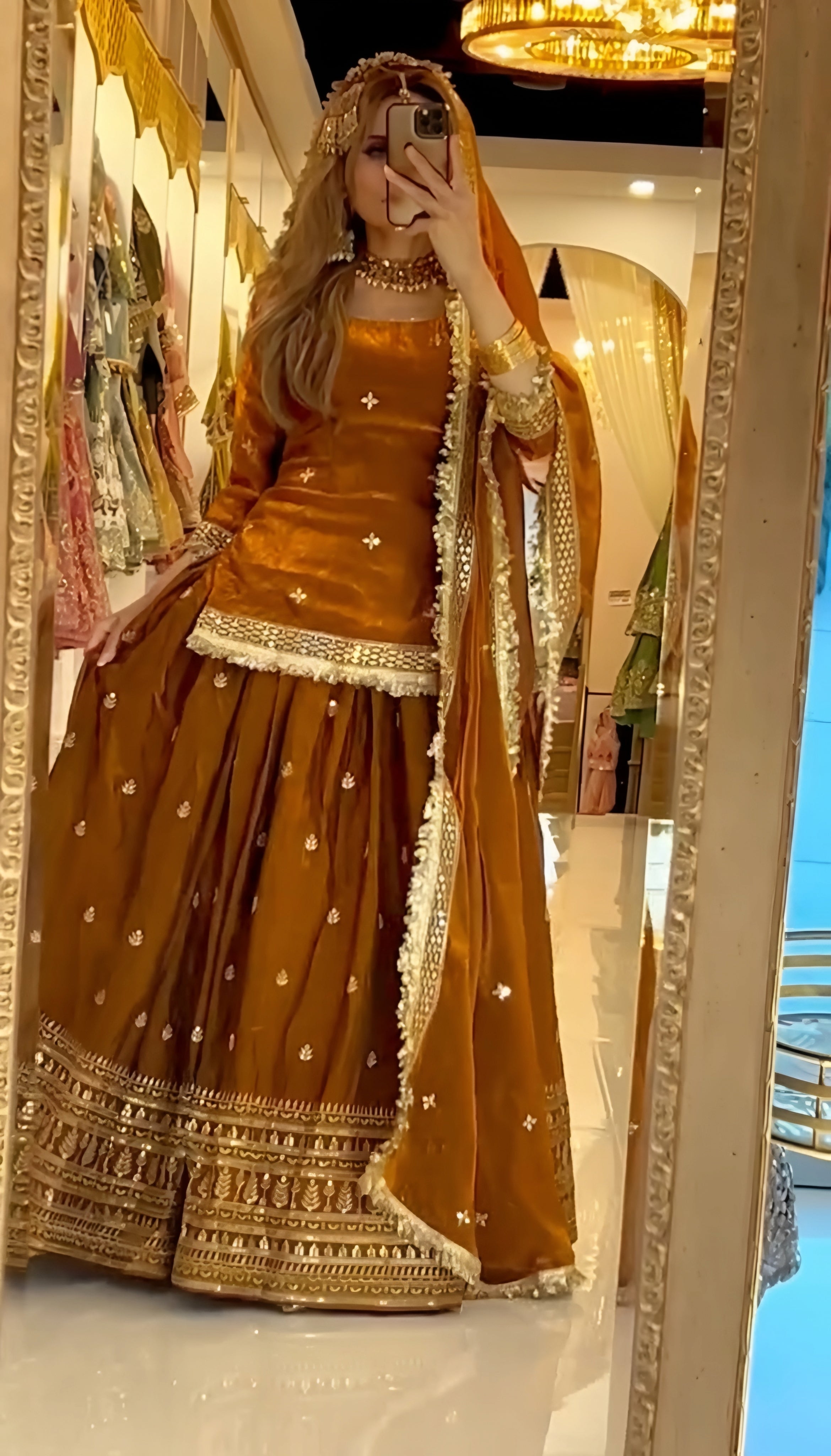 Eloriya Vibrant Festive Lehenga Sharara Suit Set - L [40] | Eloriya India
