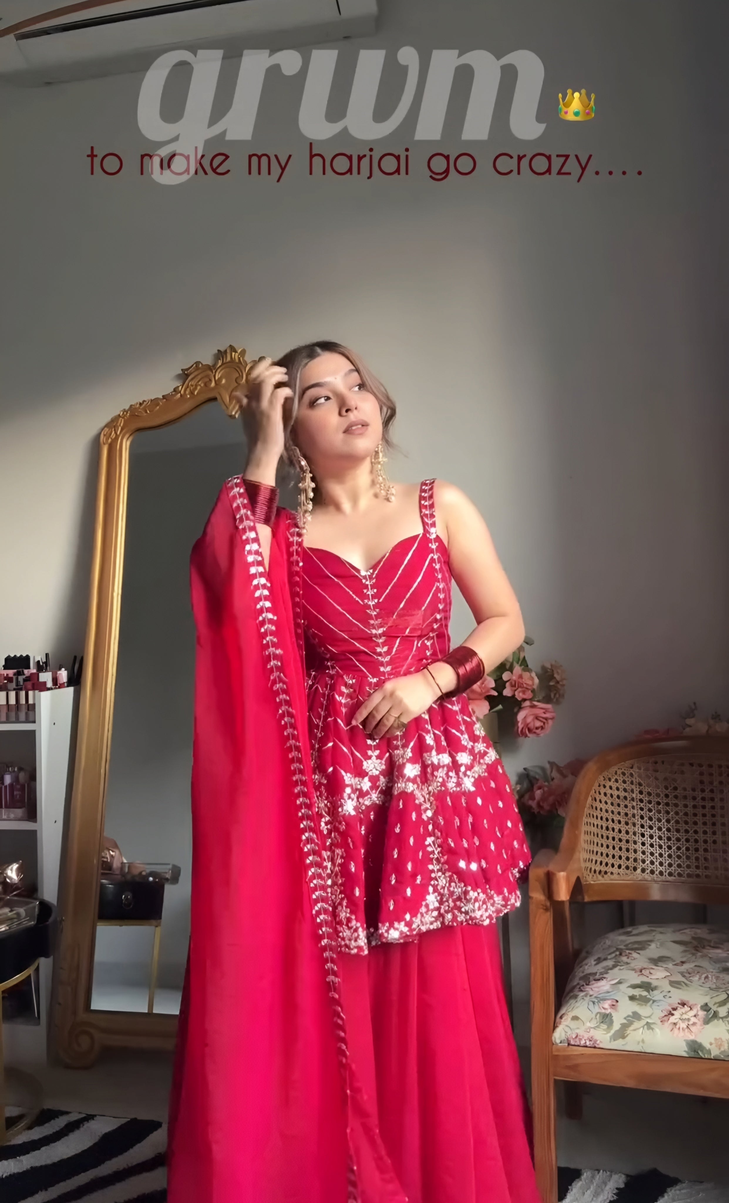 Eloriya Neha S Pink Slit Sharara Suit Set - XS [34] | Eloriya India
