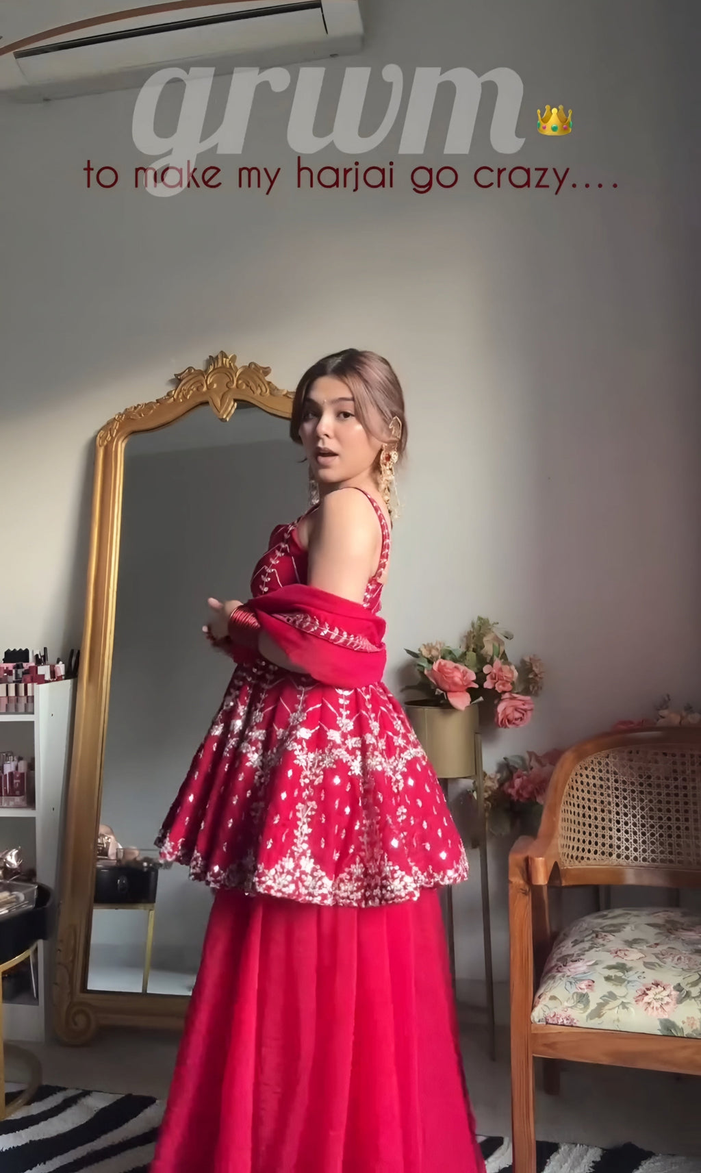 Eloriya Neha S Pink Slit Sharara Suit Set - M [38] | Eloriya India