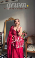 Eloriya Neha S Pink Slit Sharara Suit Set - L [40] | Eloriya India