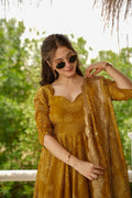 Eloriya Bandhani Mehndi Colour Anarkali Suit Set - S [36] | Eloriya India